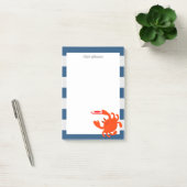 Navy Nautical Frisbee Crab gepersonaliseerd Post-it® Notes (Kantoor)