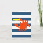 Navy Nautical Frisbee Crab Note Kaart (Voorkant)