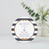 Navy Nautical Knot Waterverf Anker Save the Date Kaart (Staand voorkant)