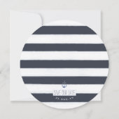 Navy Nautical Knot Waterverf Anker Save the Date Kaart (Achterkant)