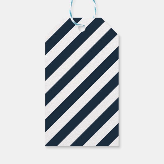 Navy Nautical Octopus Favor Cadeaulabel (Achterkant)