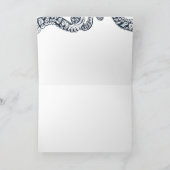 Navy Nautical Octopus Gevouwen Dank u Kaart (Binnen)