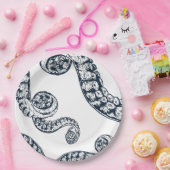 Navy Nautical Octopus Paper Borden Papieren Bordje (Feest)