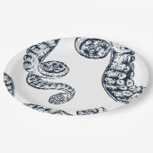 Navy Nautical Octopus Paper Borden Papieren Bordje (Gekanteld)