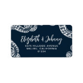 Navy Nautical Octopus Retouradreslabels Etiket (Voorkant)