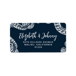 Navy Nautical Octopus Retouradreslabels Etiket