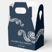 Navy Nautical Octopus Wedding Favor Box Bedankdoosjes (Geopend)