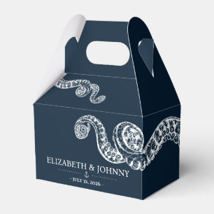 Navy Nautical Octopus Wedding Favor Box Bedankdoosjes