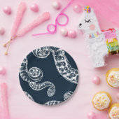Navy Nautical Octopus White Tentacles Paper Bord (Feest)