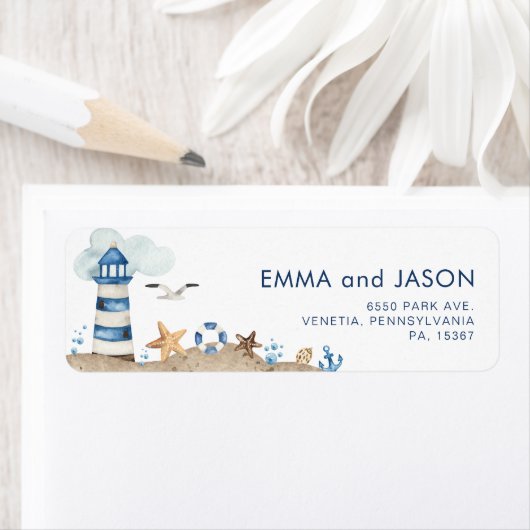 Navy Nautical Return Address Label (Insitu)