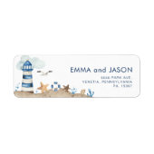 Navy Nautical Return Address Label (Voorkant)