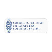 Navy Nautical Rope Return Address Label (Voorkant)