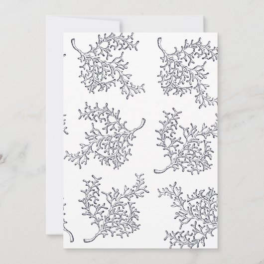 Navy Nautical Seahorse bruiloft uitnodiging (Achterkant)