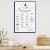 NAVY NAUTICAL SITTING CHART, ALFABETISCH POSTER (Keuken)
