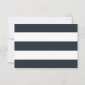 Navy Nautical Stripe RSVP-kaart RSVP Kaartje (Achterkant)