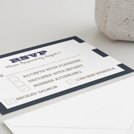 Navy Nautical Stripe RSVP-kaart RSVP Kaartje