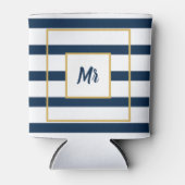 Navy Nautical Stripes Mr. Blikjeskoeler (Voorkant)