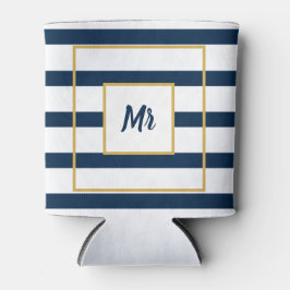 Navy Nautical Stripes Mr. Blikjeskoeler