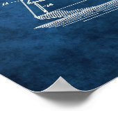 Navy Nautical Wall Decor Sailboat Patent #5 Poster (Hoek)