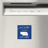 Navy Nebraska Wedding Save the Date Map Magneet (Insitu (Vaatwasser))