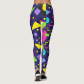 Navy Neon Abstract Leggings (Achterkant)