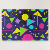 Navy Neon Abstract Legpuzzel (Horizontaal)