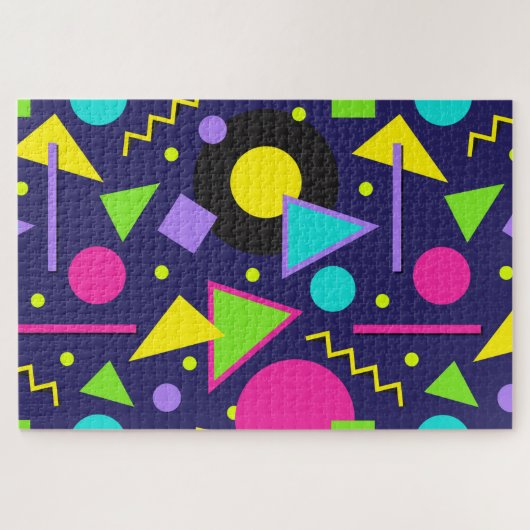 Navy Neon Abstract Legpuzzel (Horizontaal)