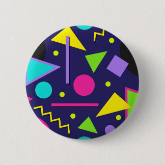 Navy Neon Abstract Ronde Button 5,7 Cm