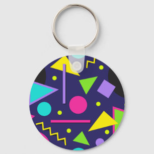 Navy Neon Abstract Sleutelhanger