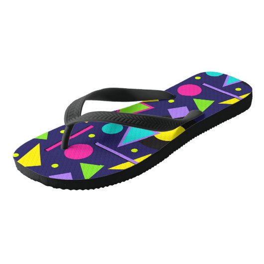 Navy Neon Abstract Teenslippers (Schuin)
