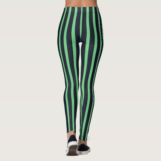 navy & neon green stripes leggings (Achterkant)