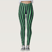 navy & neon green stripes leggings (Voorkant)