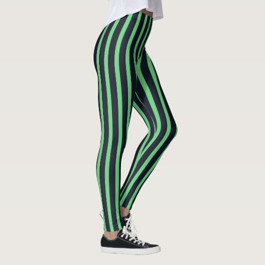 navy & neon green stripes leggings (Rechts)