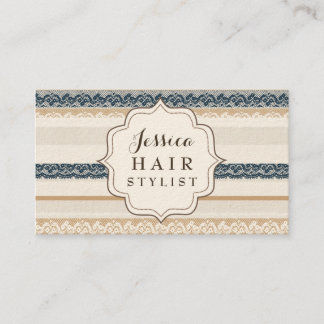  Navy Neutral White Lace Hair Stylist Afsprakenkaartje