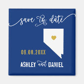 Navy Nevada Wedding Save the Date Map Magneet (Voorkant)