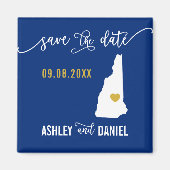 Navy New Hampshire Wedding Save the Date Map Magneet (Voorkant)