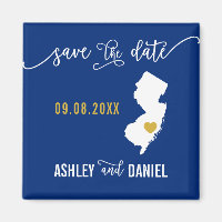 Navy New Jersey Wedding Save the Date Map