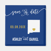 Navy New Mexico Wedding Save the Date Map Magneet (Voorkant)