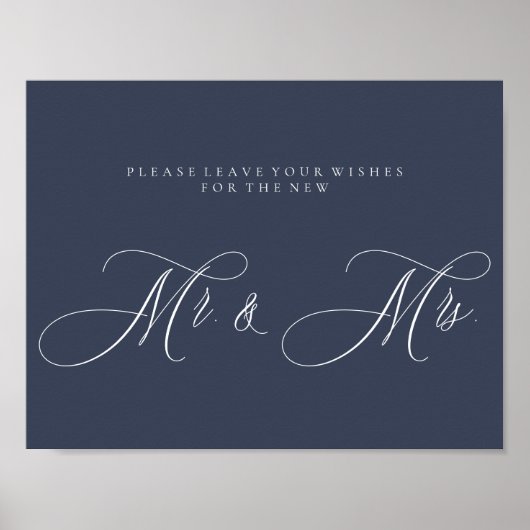 Navy Newly Weds Script Simple Mr en Mrs. Poster (Voorkant)