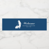 Navy Newport RI Kaart Bruiloft Water Flesetiket Waterfles Etiket (Enkel label)