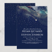 Navy Night Gold Shooting Star repetitie diner Kaart (Voorkant / Achterkant)