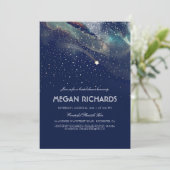 Navy Night Gold Shooting Star Vrijgezellenfeest Kaart (Staand voorkant)