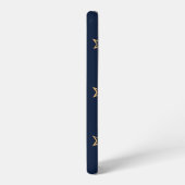 Navy Night Sky with Stars and Moon Pattern Samsung Galaxy Hoesje (Linkerkant)