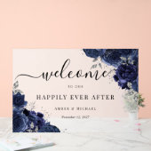 Navy nog lang en gelukkig na huwelijk acryl teken bord (Huwelijk)