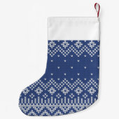 Navy Nordic Sweater Patroon Gepersonaliseerd Kleine Kerstsok (Achterkant)