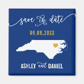 Navy North Carolina Wedding Save the Date Map Magneet (Voorkant)