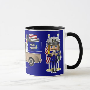 Navy Notenkraker met kleine militaire vrachtwagen Mok