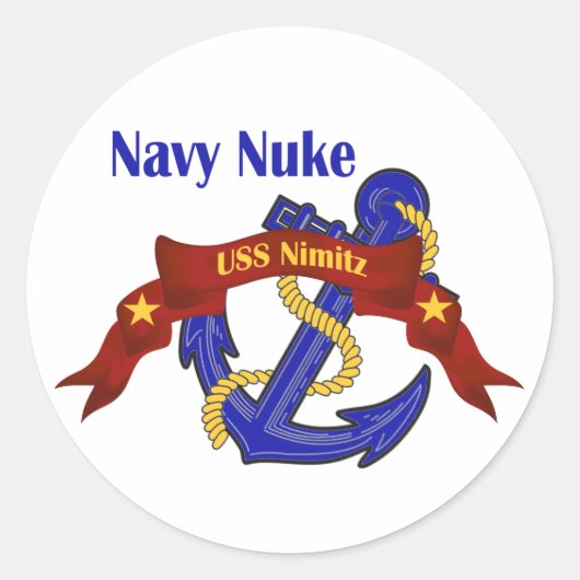Navy Nuke ~ USS Nimitz Ronde Sticker (Voorkant)