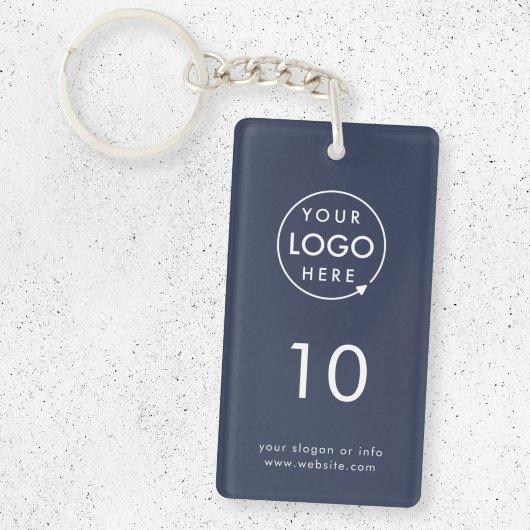 Navy-nummer | Modern Blue Hospitality Business Sleutelhanger