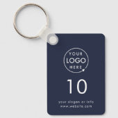 Navy-nummer | Modern Blue Hospitality Business Sleutelhanger (Voorkant)